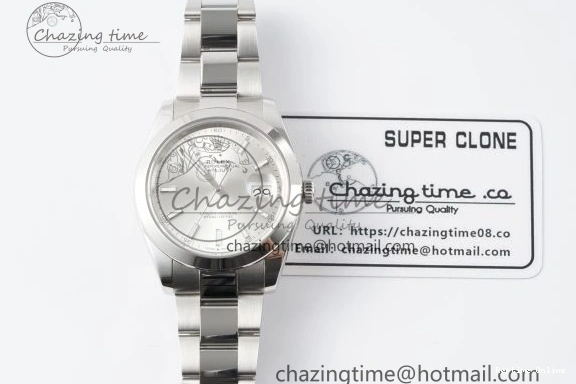 1227 DateJust 41 SS Polished Bezel KING 1:1 Best Edition 904L Steel Silver Stick Dial on Oyster Bracelet VR Flexible 2167